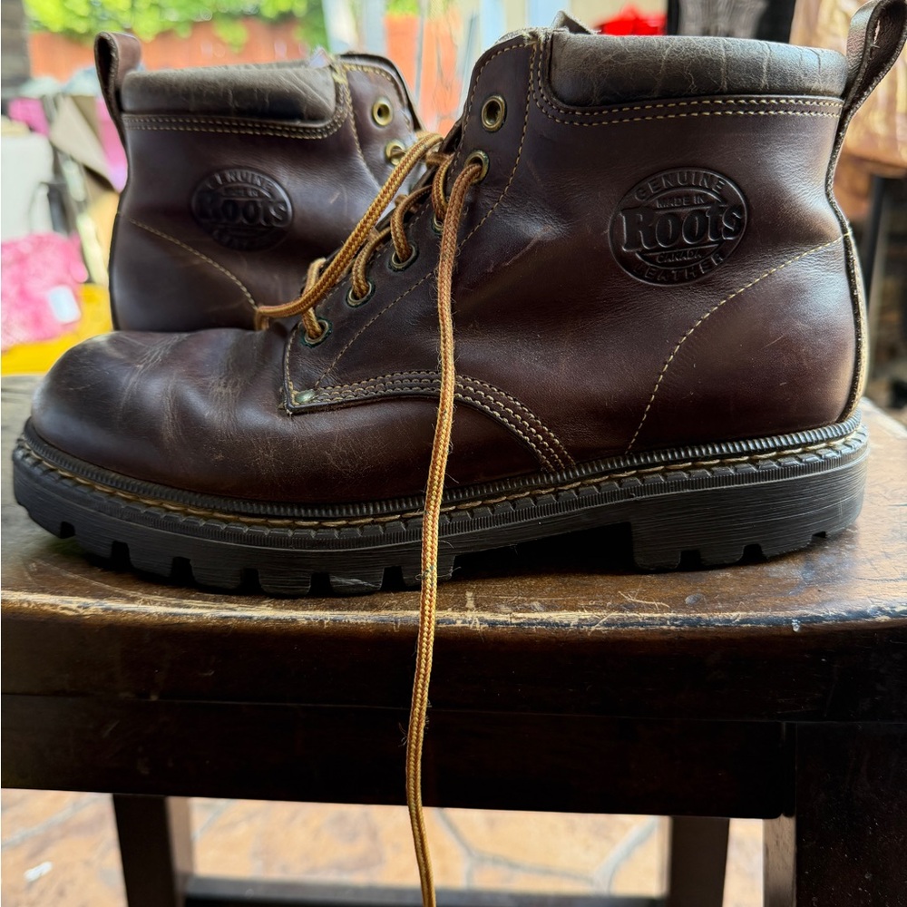 Roots Men's Dark Brown Leather Boots